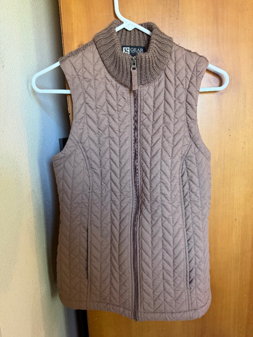 Gear for Sports Brown Quilted Wool Blend Hybrid Vest Women’s S